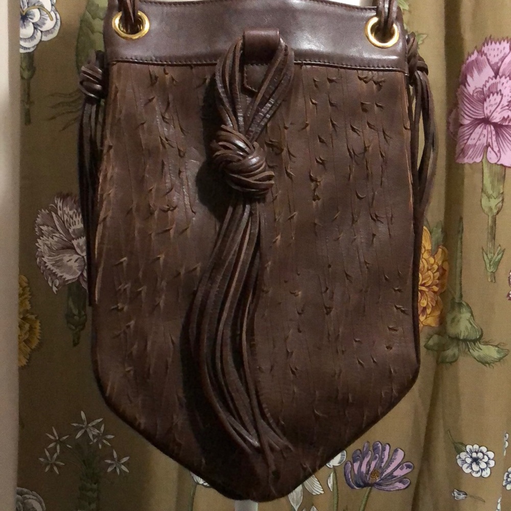 JANE AUGUST LUX PATTERNED LEATHER FRINGE CROSSBODY